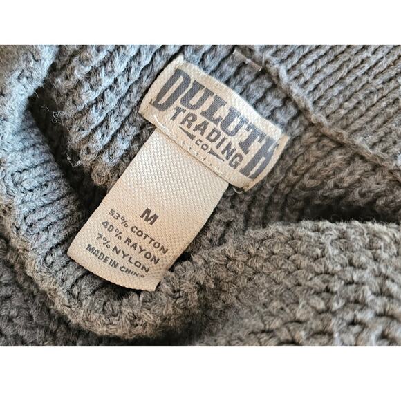 Duluth Trading Co. Knit Worth Funnel Neck Pullover Tunic Sweater Women Sz M Gray - Picture 6 of 8